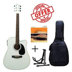 1574338788223-Swan7 SW41C White Semi Acoustic Equalizer Guitar with D Addario Strings Gig Bag and Stand.jpg